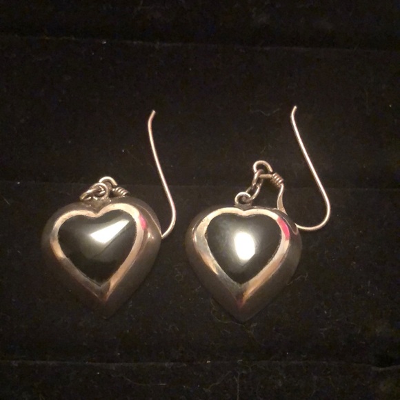 Jewelry - Sterling Silver Heart/Enamel Earrings